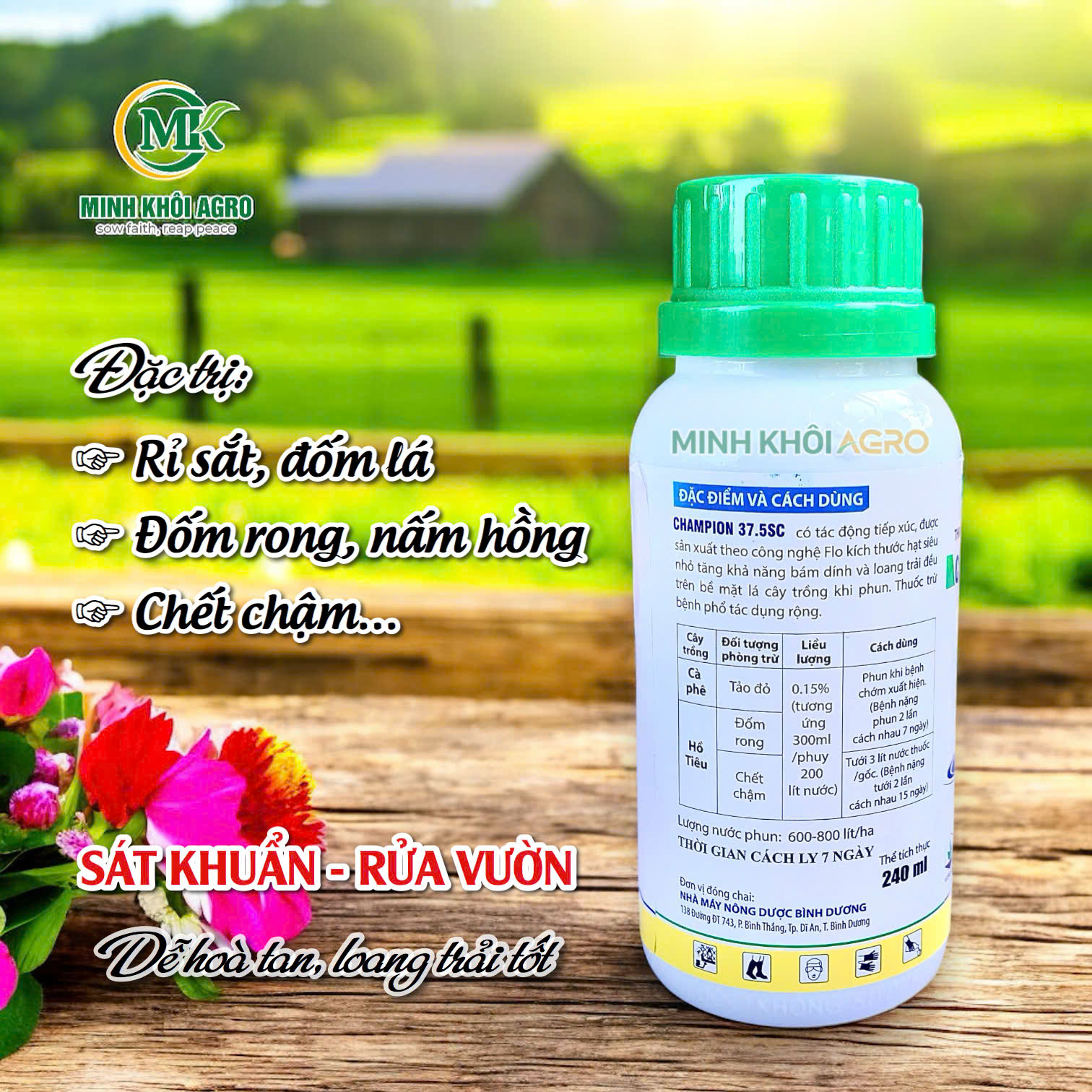 Thuốc trừ bệnh Champion 37.5SC - Chai 240ml